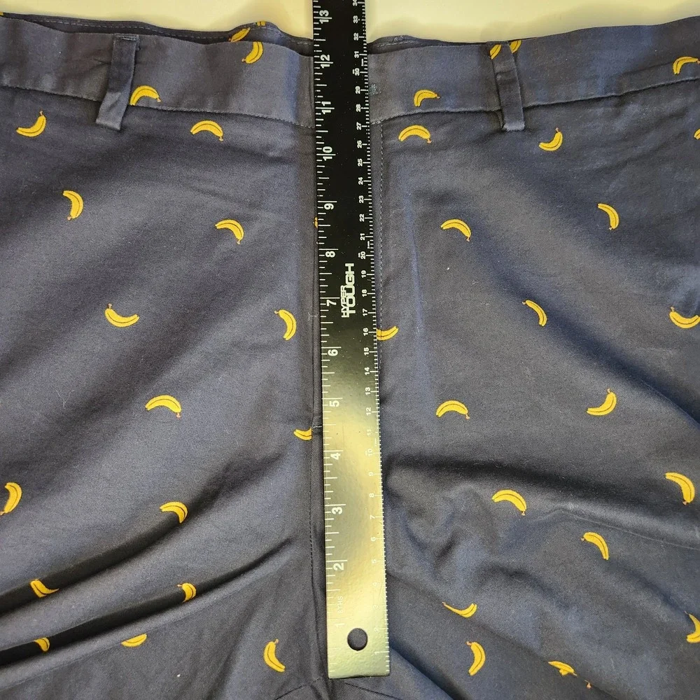BANANA REPUBLIC Chino Shorts Mens 36 Navy‎ Yellow Banana Print Graphic 9